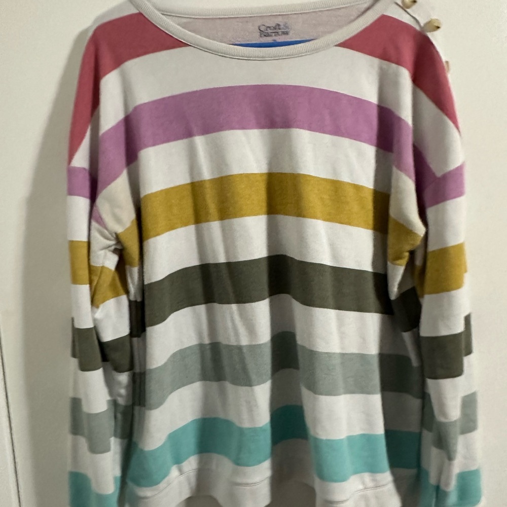 Croft & Barrow Purple and White Striped Sweater